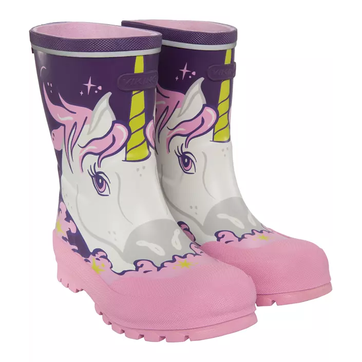 Viking Jolly Print rubber boots for kids, Purple/multi, large image number 3