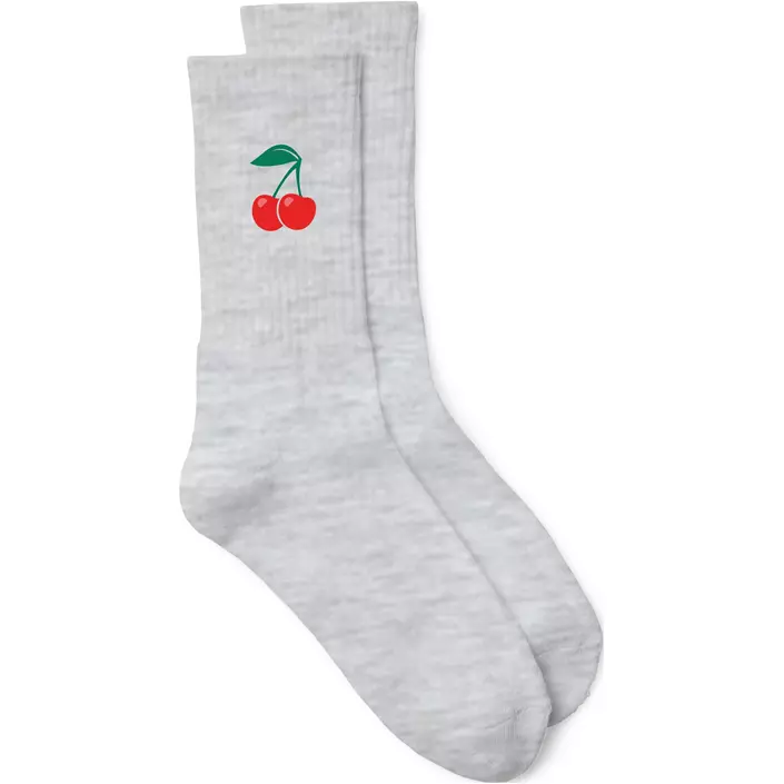 Vero Moda VMMEL DETAIL dame tennisstrømper, Light Grey Melange Cherries, Light Grey Melange Cherries, large image number 0