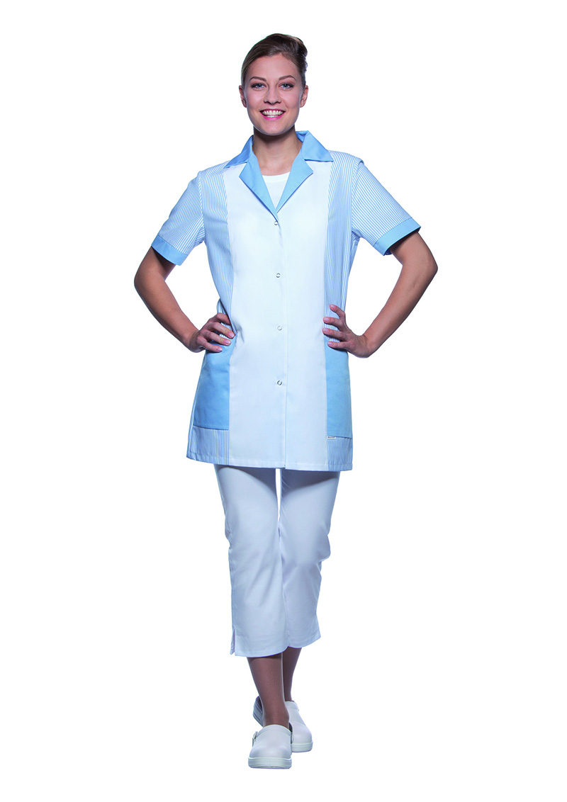 Karlowsky Penelope kort&aelig;rmet dame tunika, White/light blue, large image number 2