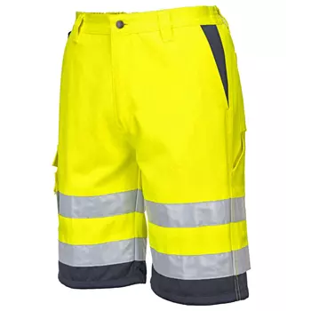 Portwest work shorts, Hi-Vis yellow/marine