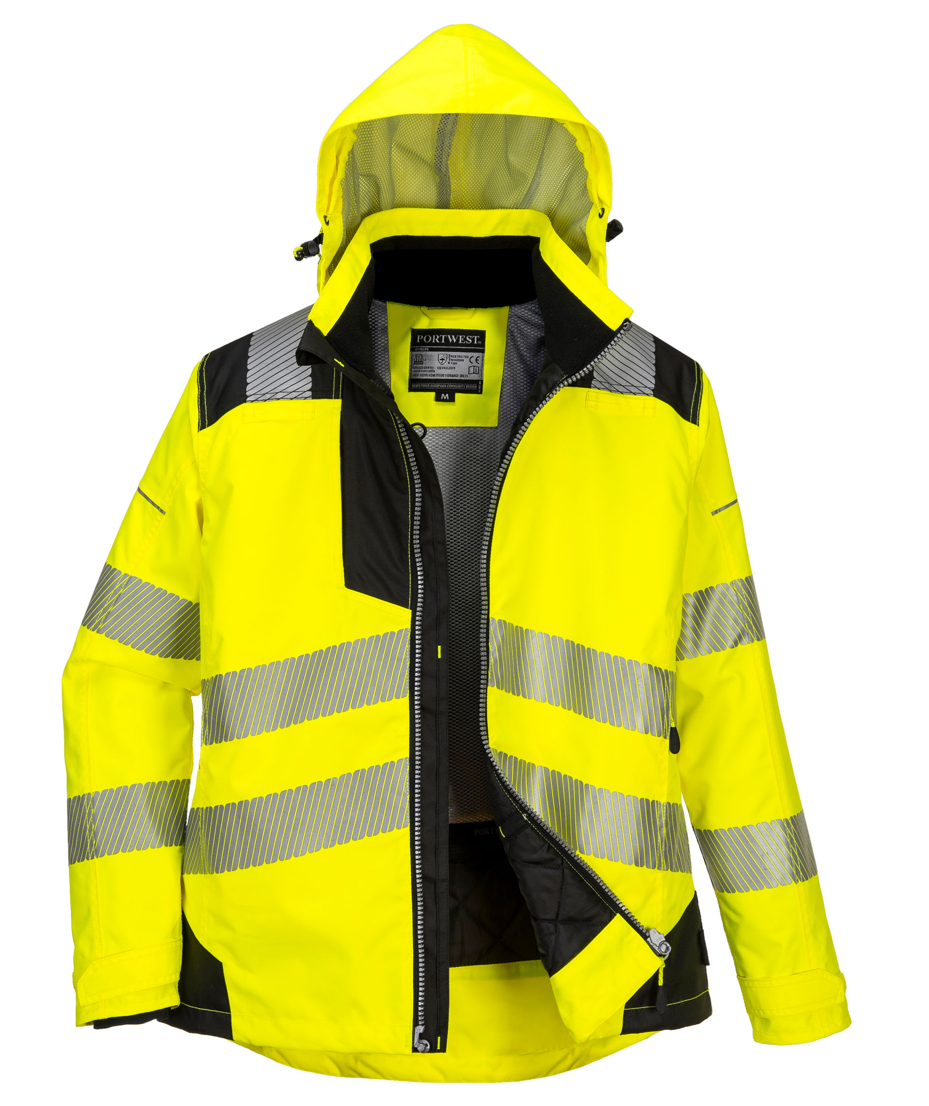 Portwest PW3 women's winter jacket, Hi-vis Yellow/Black, large image number 2