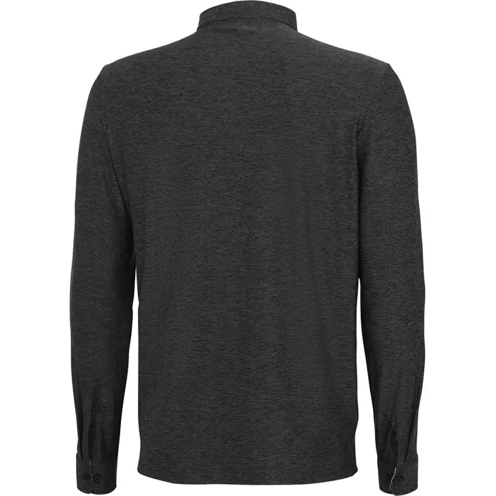 Pitch Stone long-sleeved polo shirt, Black melange, large image number 1
