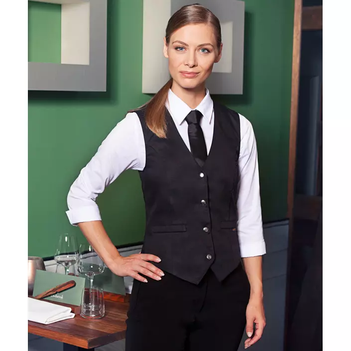 Karlowsky Lena women's server waistcoat, Black, large image number 1