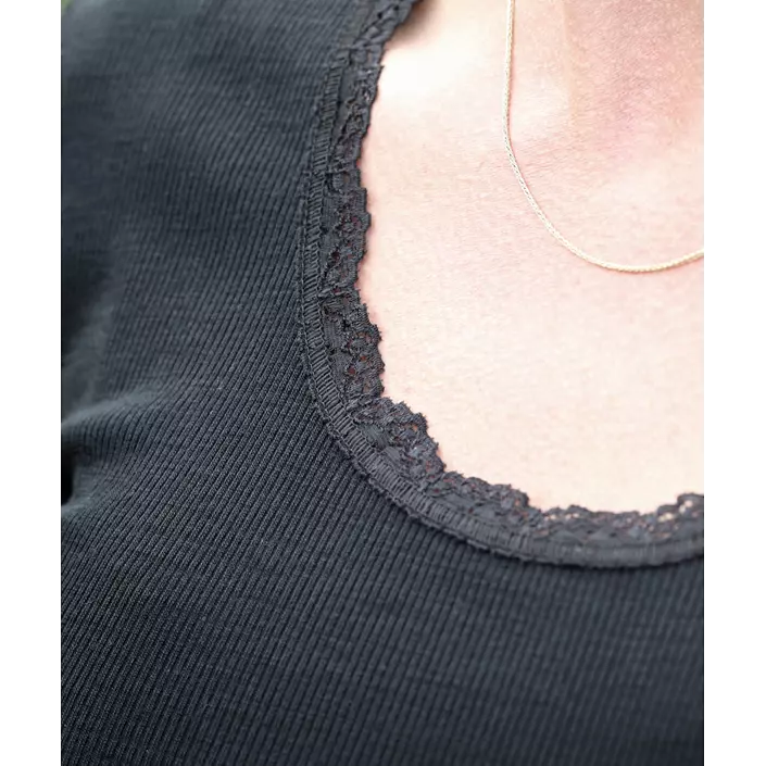 Joha Cecilie dame T-shirt med merinould, Sort, large image number 2