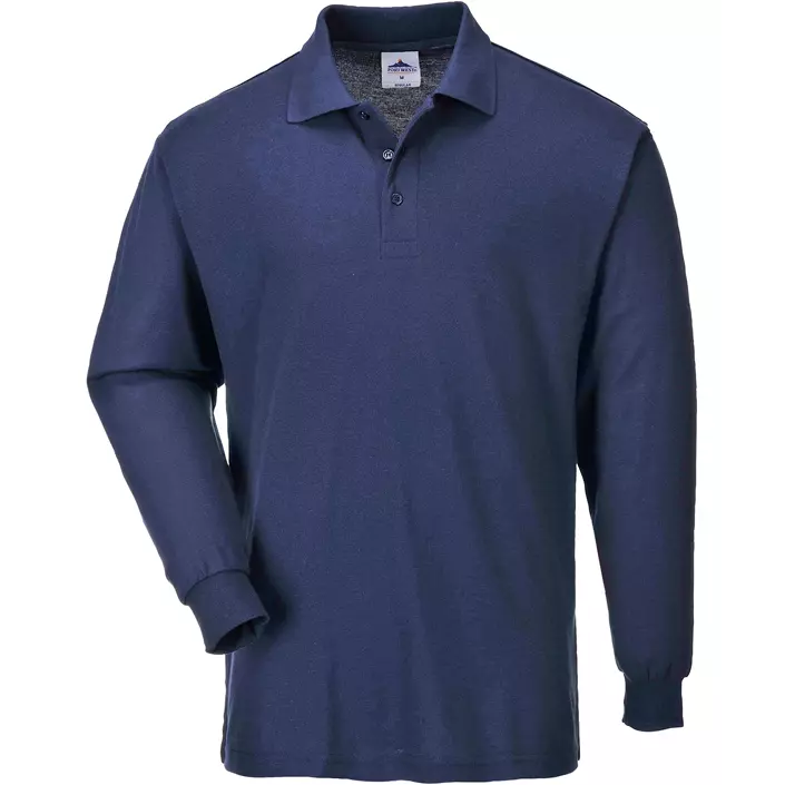 Portwest langermet polo T-skjorte, Marine, large image number 0