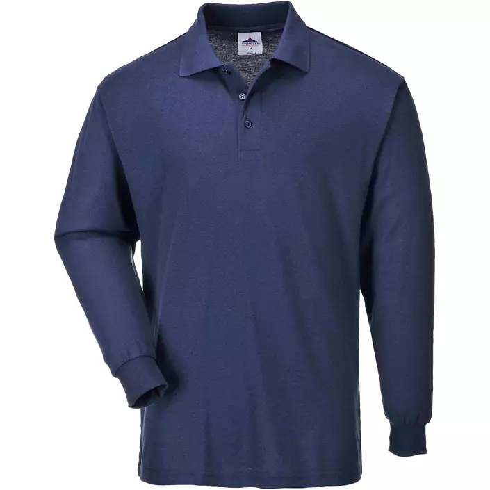 Portwest long-sleeved polo shirt, Marine Blue, large image number 0