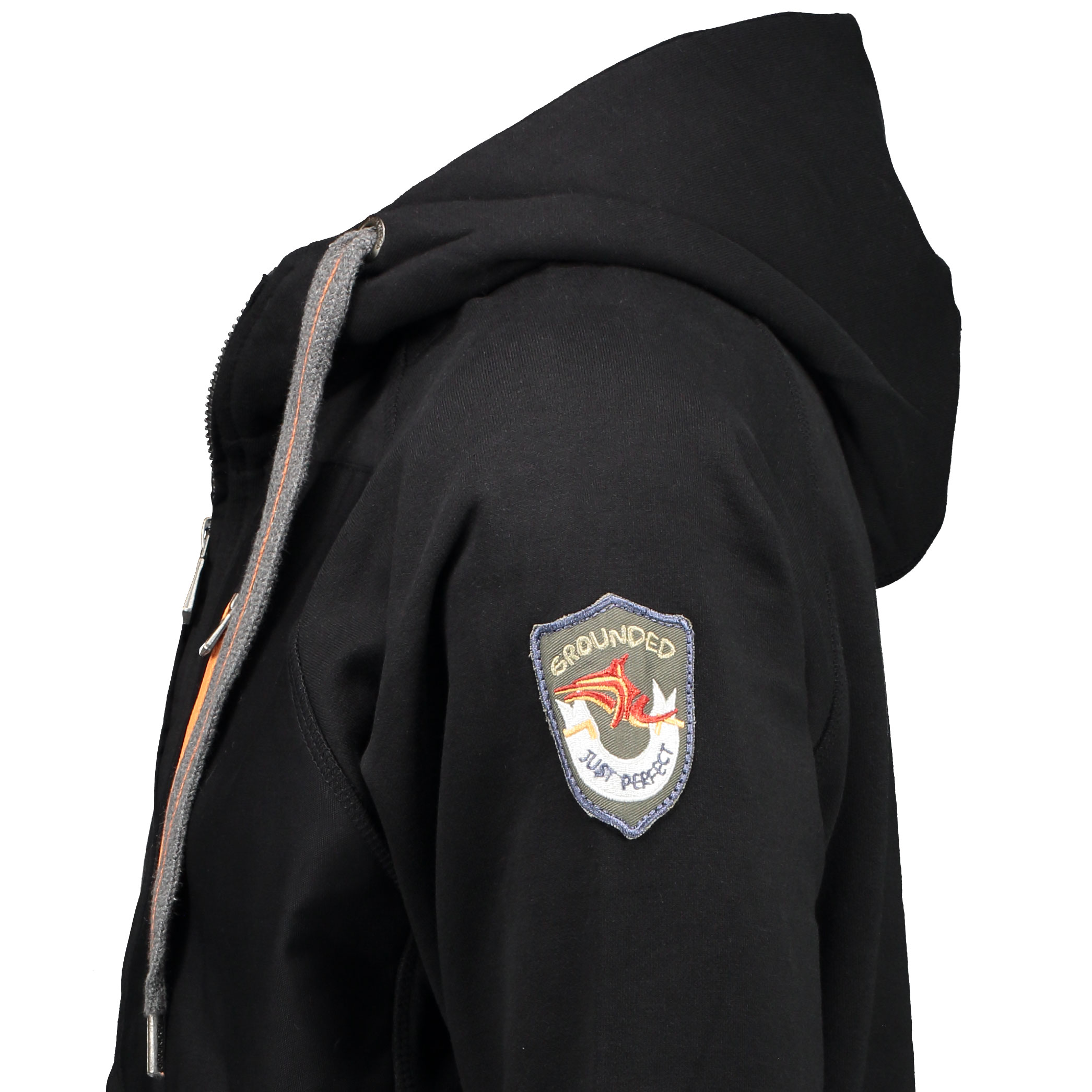 Grounded 7003 hoodie with zipper, Black, large image number 2