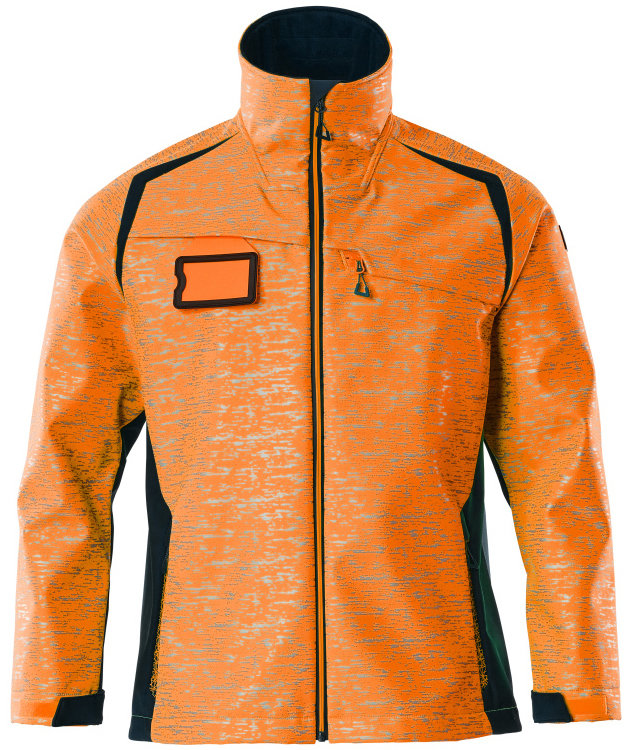Mascot Accelerate Safe softshell jacket, Hi-Vis Orange/Dark Marine, large image number 0