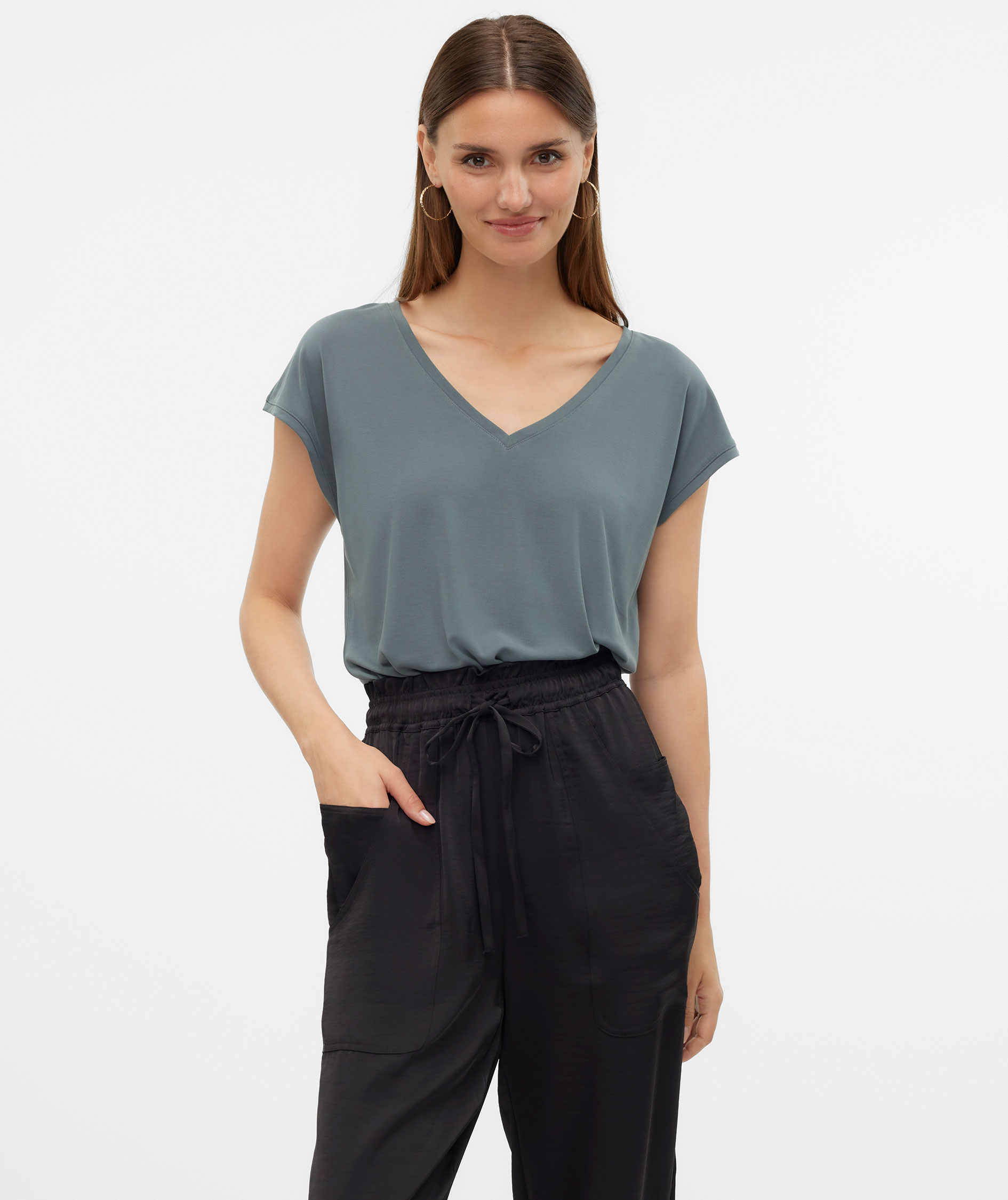 Vero Moda VMFILLI dame T-shirt, Balsam Green
