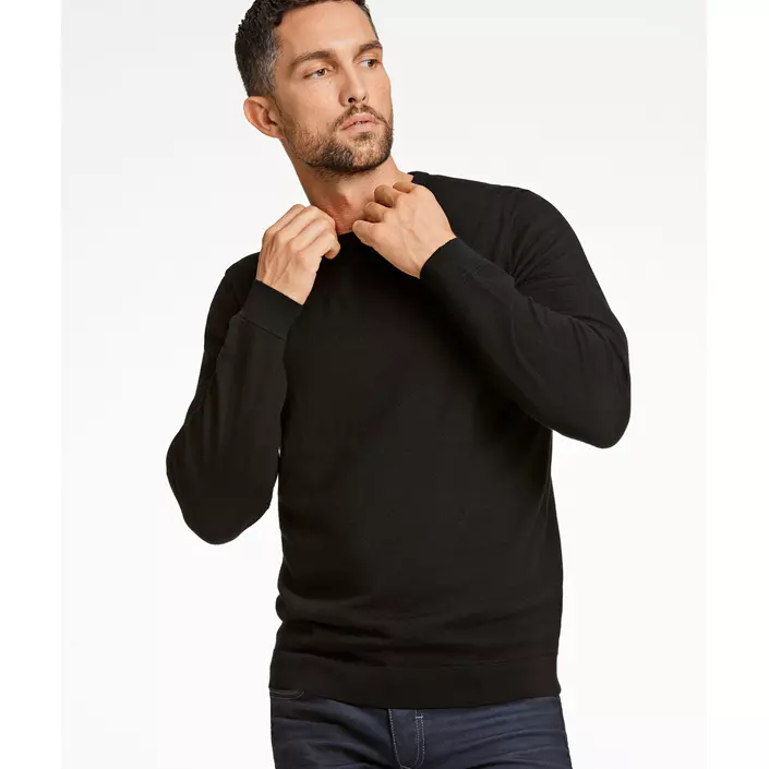 Lindbergh stickad tröja med merinoull, Black, large image number 4