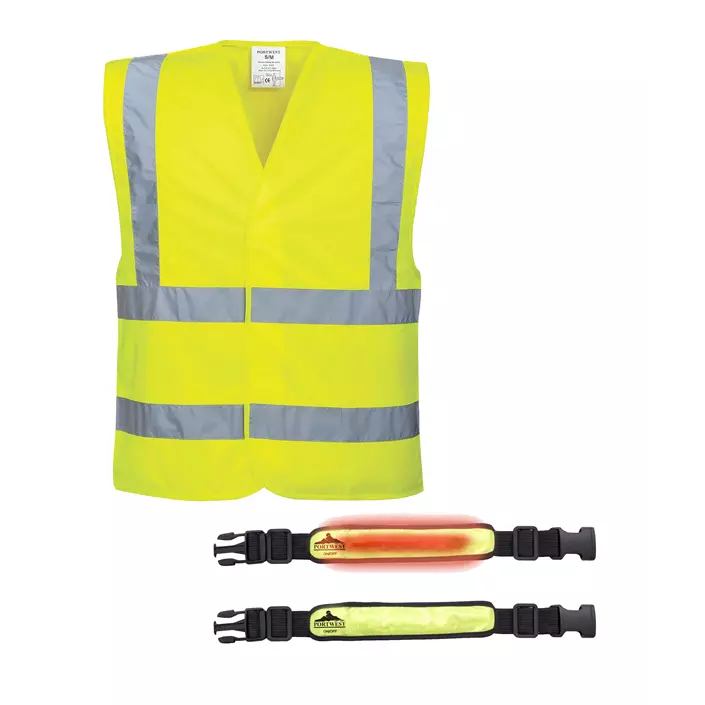 Portwest Hi-Vis vest and Reflective Bracelet with LED Light, , large image number 0