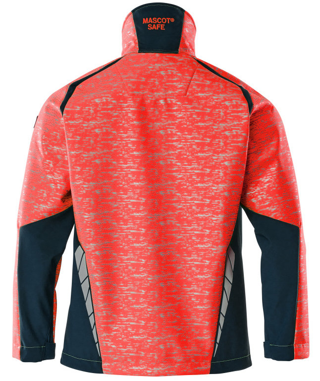 Mascot Accelerate Safe softshell jacket, Hi-Vis Red/Dark Marine