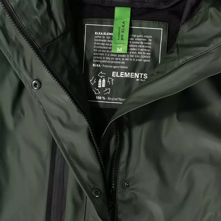 ELKA Recycled PU dame regnfrakke, Oliven, large image number 2