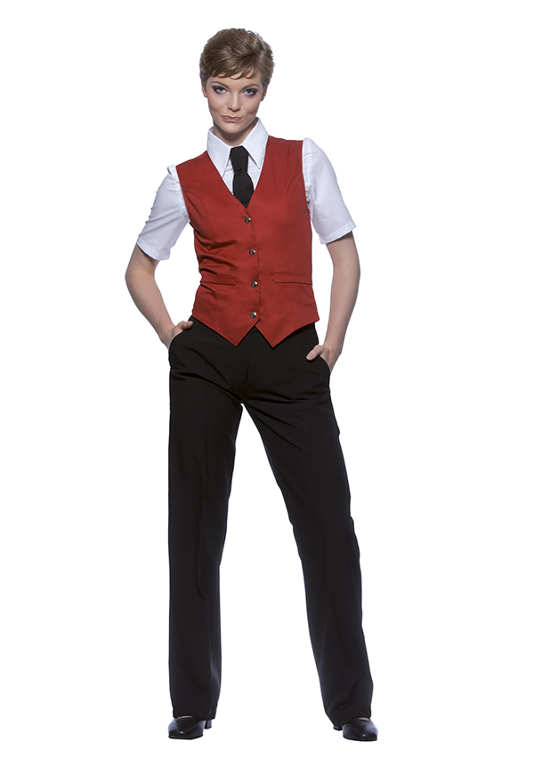 Karlowsky Lena women's server waistcoat, Rust, Rust, swatch