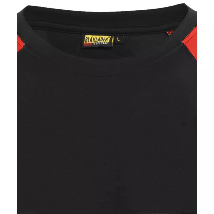 Blåkläder T-shirt, Sort/Hi-Vis Rød, large image number 2