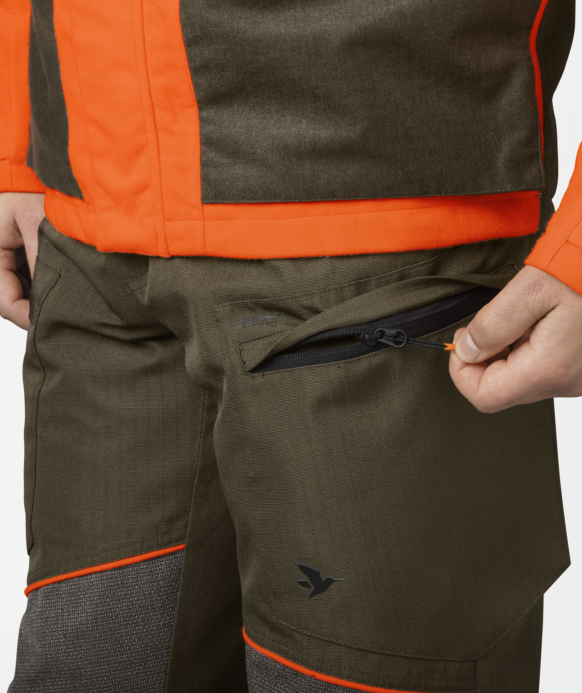 Seeland Venture bukser, Pine Green/Hi-Vis Orange, large image number 3