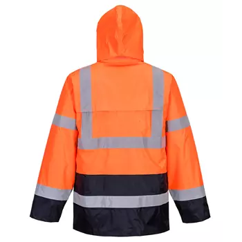 Portwest rain jacket, Hi-vis Orange/Marine