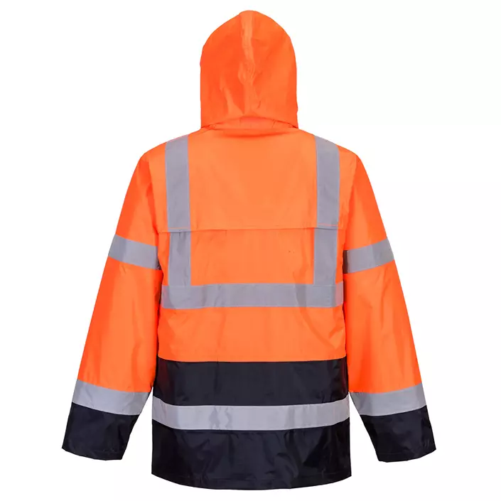 Portwest rain jacket, Hi-vis Orange/Marine, large image number 1