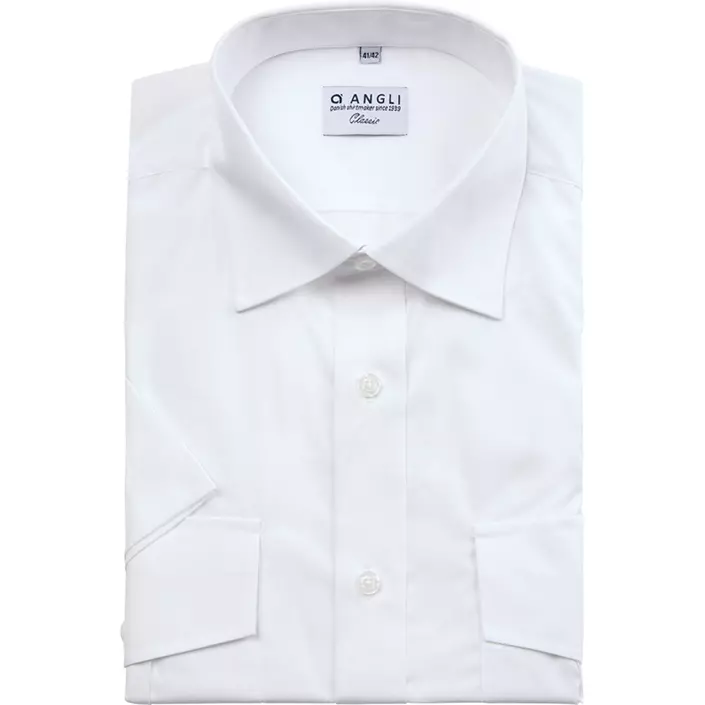 Angli Classic Fit kortærmet uniformsskjorte, Hvid, large image number 1