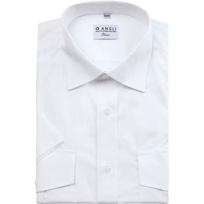 Angli Classic Fit kortærmet uniformsskjorte, Hvid, large image number 1