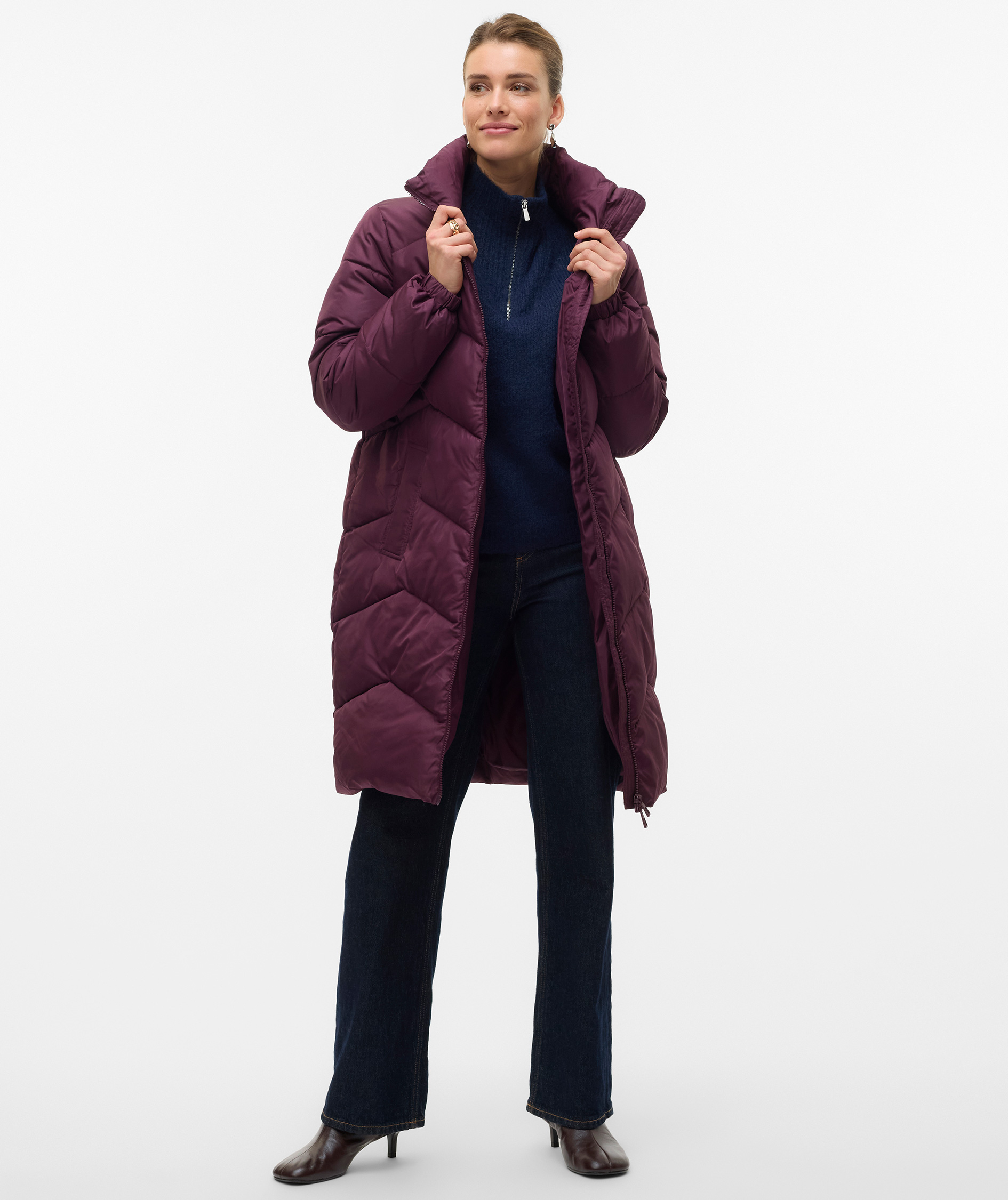 Vero Moda VMLIGARIO lang vatteret damejakke, Winetasting, large image number 5