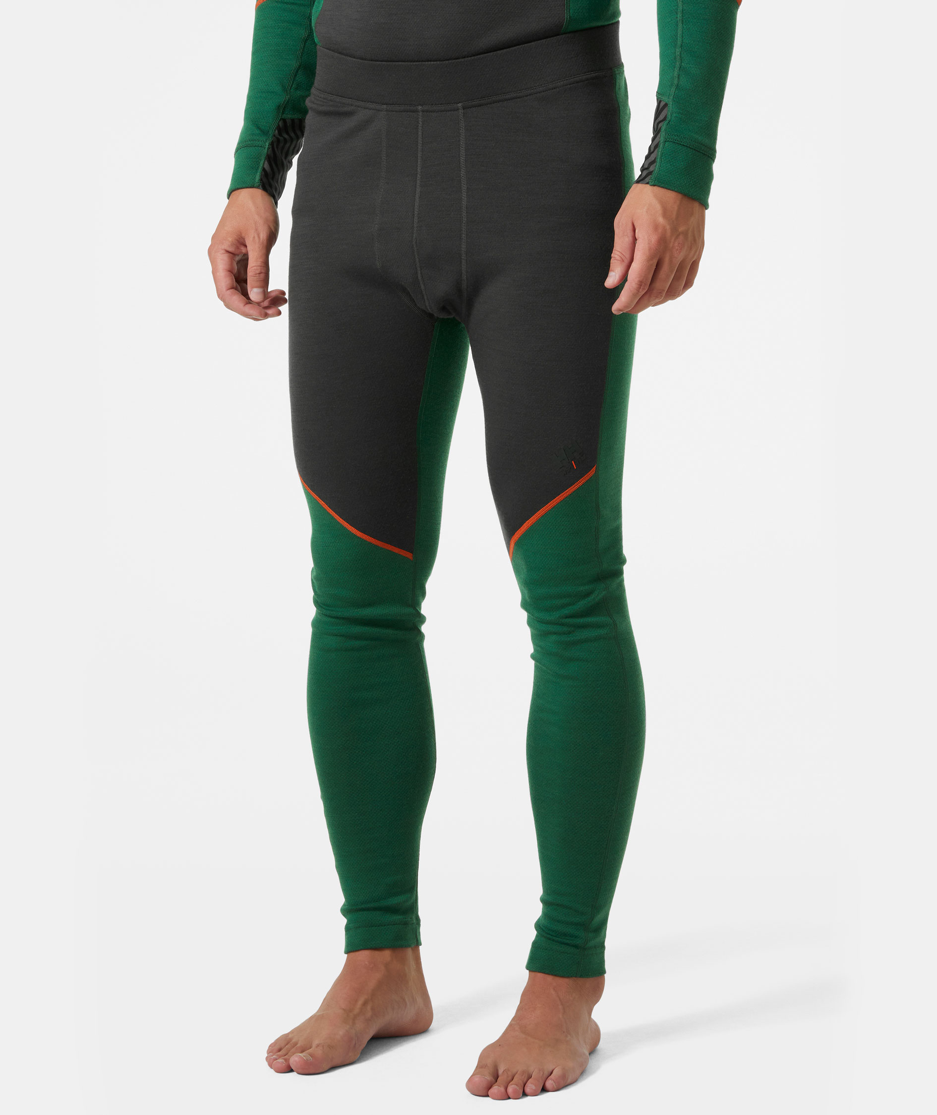 Helly Hansen Lifa Merino l&aring;ngkalsonger med merinoull, Green/Ebony