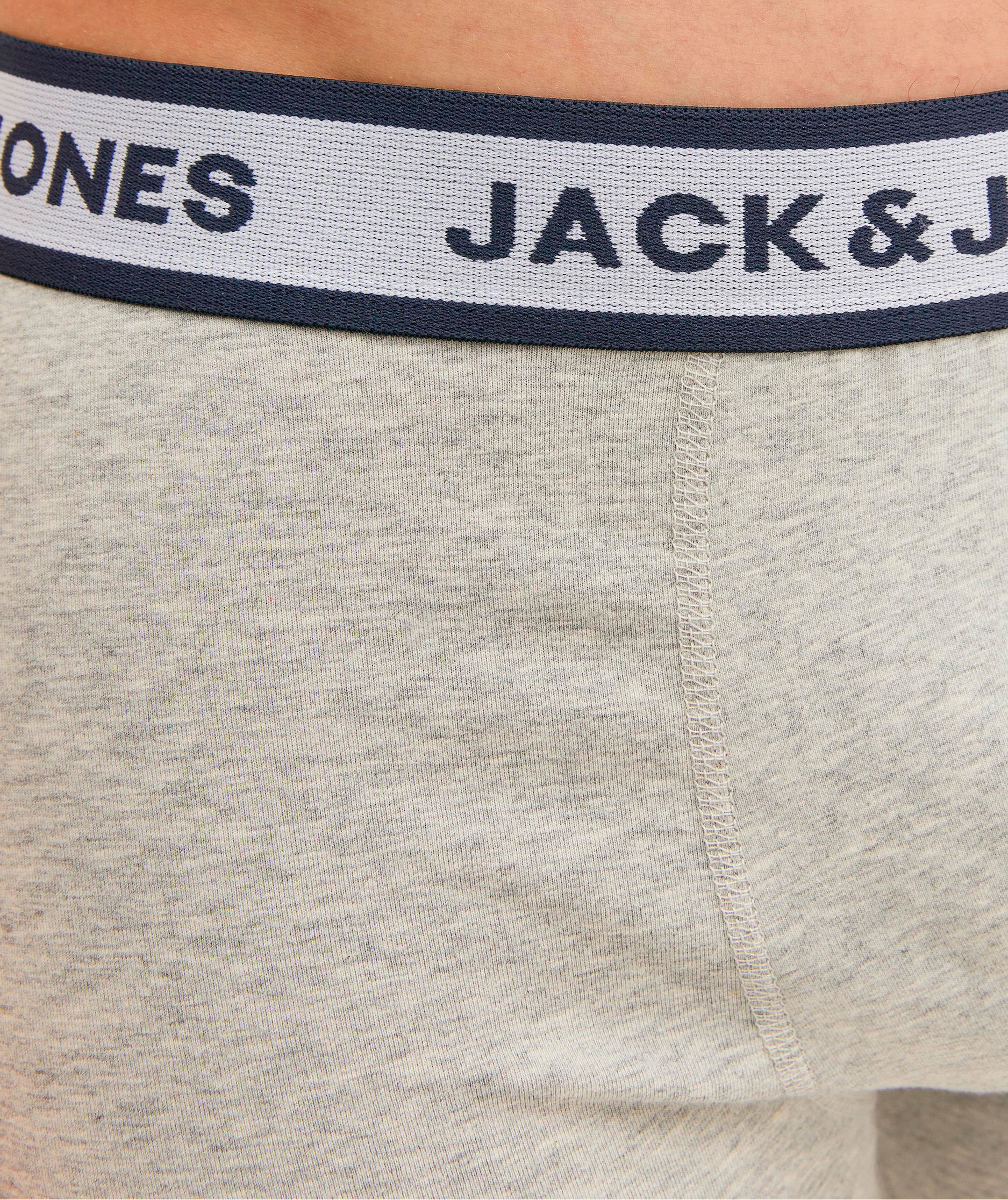 Jack & Jones JACSOLID 3-pak boxer shorts, Light Grey Melange/White/Navy Blazer, large image number 5