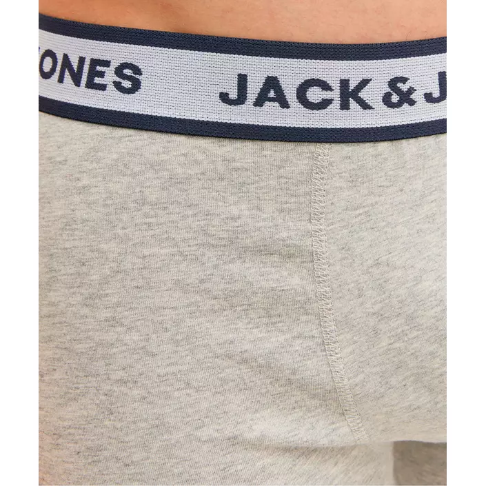 Jack & Jones JACSOLID 3-pak boxershorts, Light Grey Melange/White/Navy Blazer, large image number 5