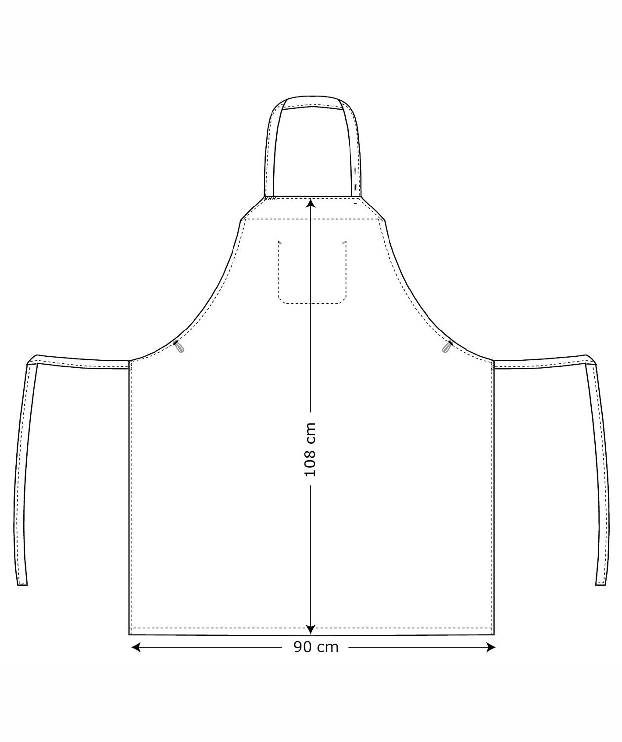 Kentaur wide bib apron, White, White, large image number 1