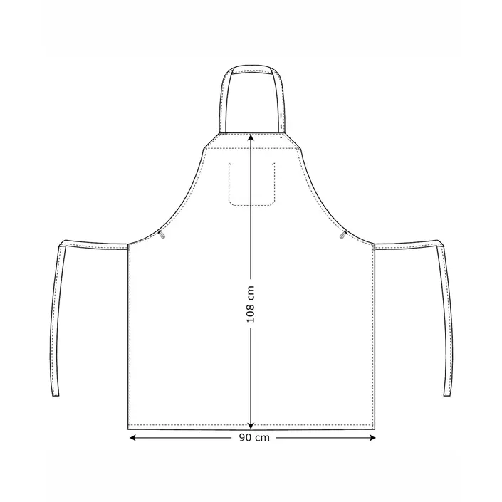 Kentaur wide bib apron, White, White, large image number 1