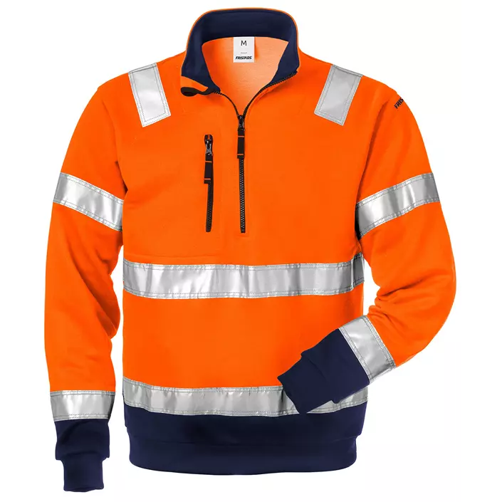 Fristads Sweatshirt 728, Hi-vis Orange/Marine, large image number 0