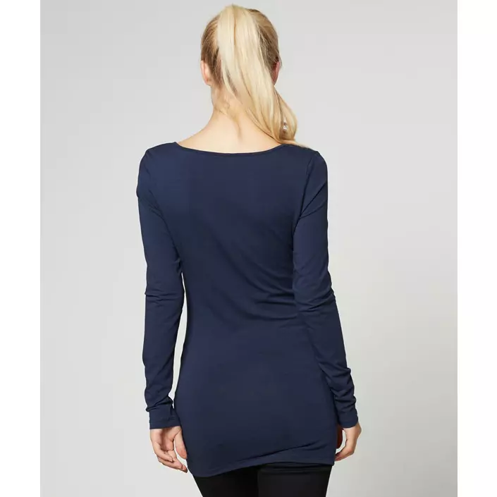Vero Moda VMMAXI MY SOFT lang langærmet dame T-shirt, Black Iris, large image number 2