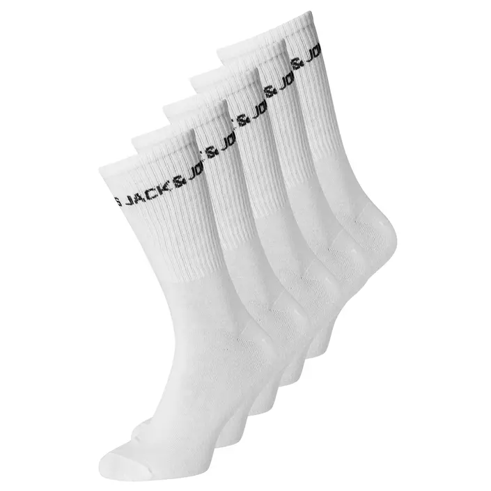 Jack & Jones JACBASIC 5-pack logo tennis socks, White, White, large image number 0