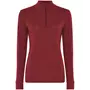 Dovre women's half-zip baselayer sweater with merino wool, Red