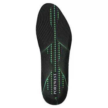Portwest supportive gel insoles, Black/Green