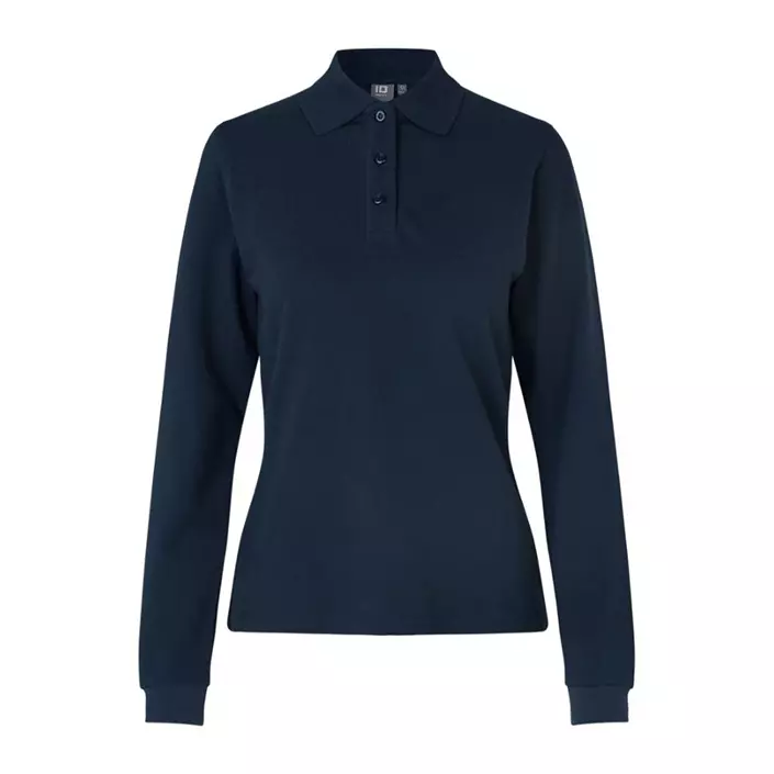 ID long-sleeved women's polo shirt with stretch, Navy, large image number 0