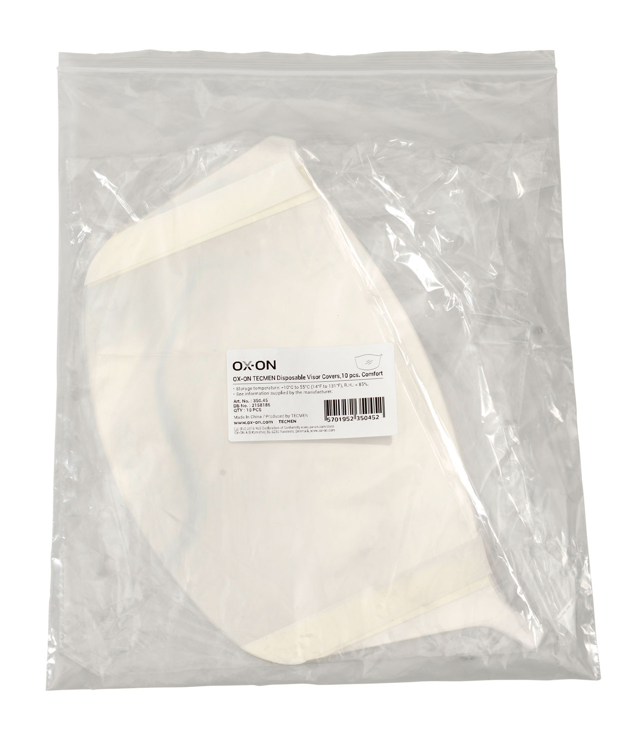 OX-ON Tecmen cover windows for visor 10 pcs., White, White, large image number 1