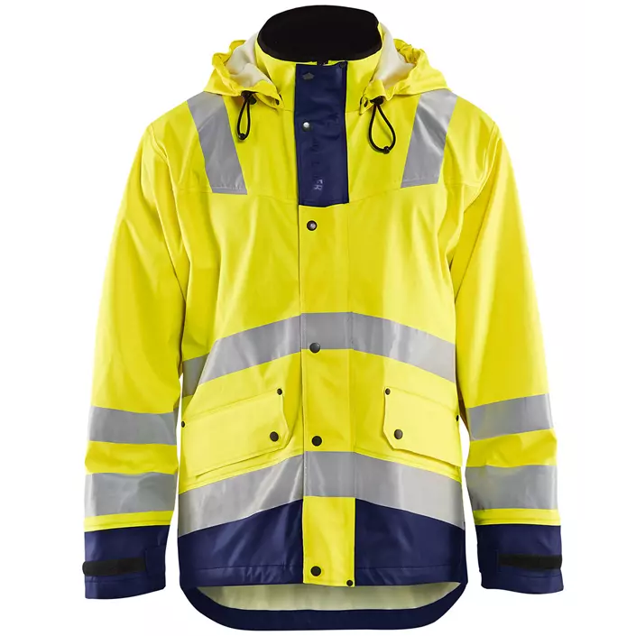 Blåkläder Heavy Weight rain jacket, Hi-vis yellow/Marine blue, large image number 0