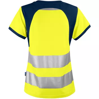 ProJob T-shirt dam 6012, Varsel gul/marinblå