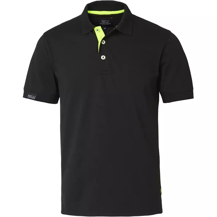 South West Weston polo T-shirt, Black/Yellow, large image number 0
