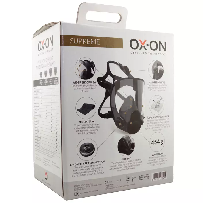OX-ON Respiratory hel-maske 742 Supreme, Sort, Sort, large image number 3
