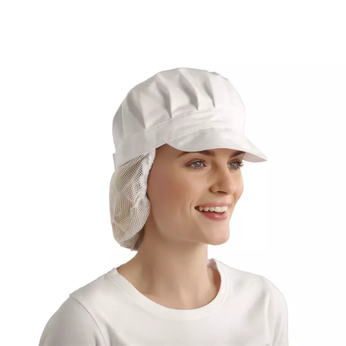 Kentaur HACCP cap with hair net, White, White, large image number 1