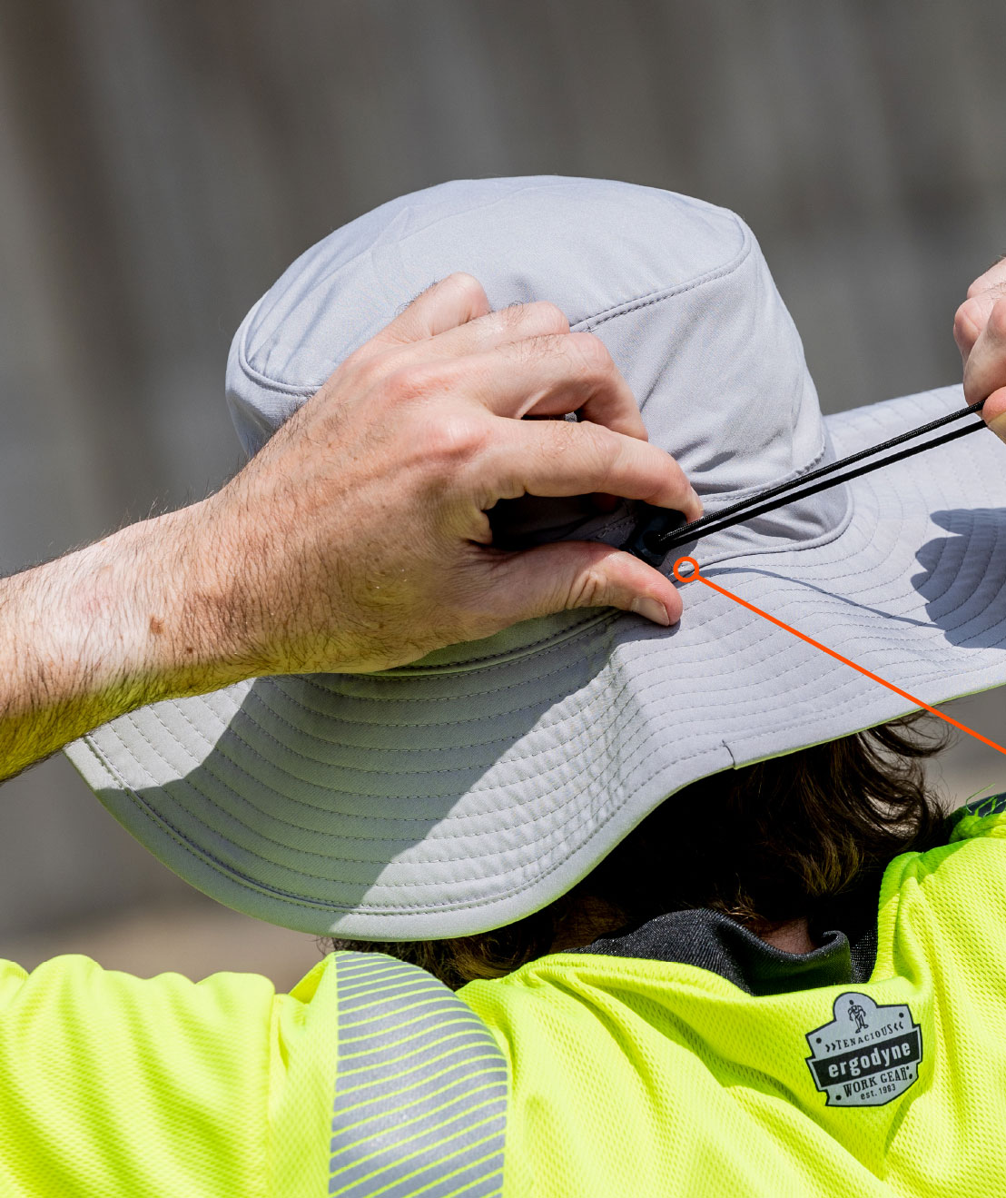 Ergodyne Chill-Its 8939 cooling bucket hat, Grey, Grey, large image number 2