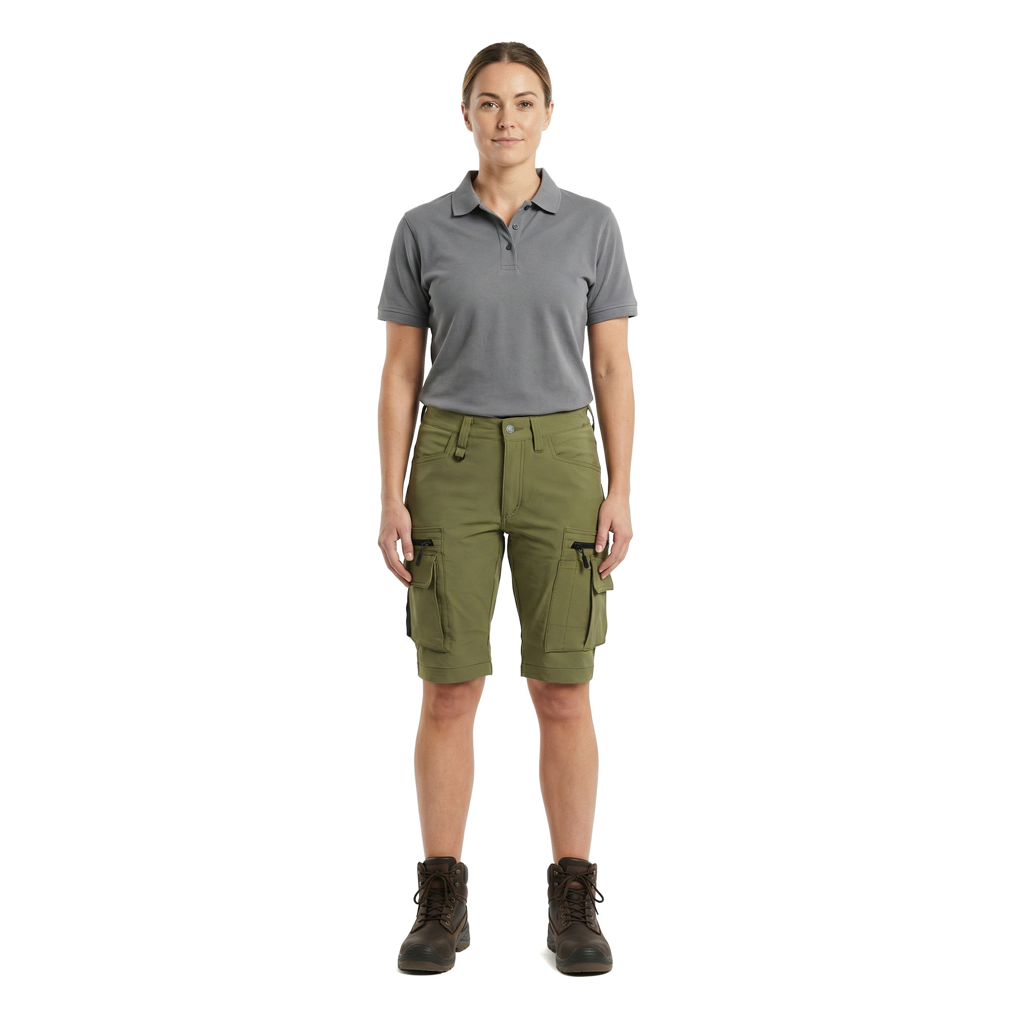 Worksafe dame arbejdsshorts full stretch, Olive green, large image number 2