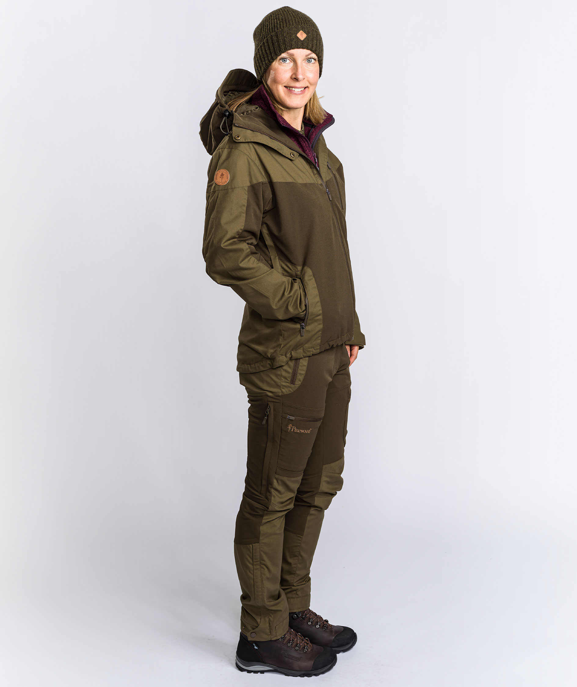 Pinewood&nbsp;Finnveden Hybrid Extreme damejakke, Dark Olive/Hunting Olive, large image number 4