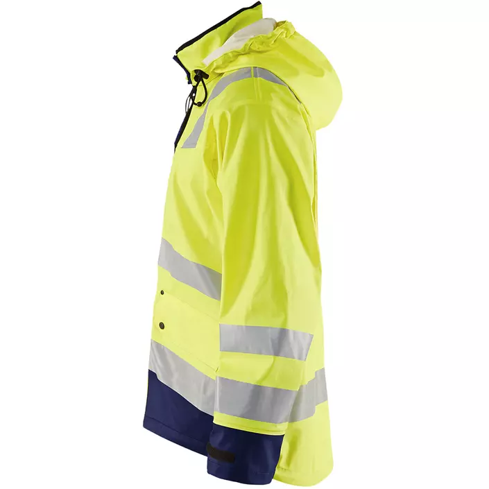 Blåkläder lined rain jacket, Hi-vis Yellow/Marine, large image number 2