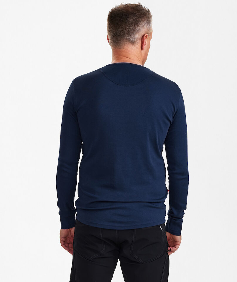 Engel Extend lang&aelig;rmet Grandad T-shirt, Blue Ink, large image number 3