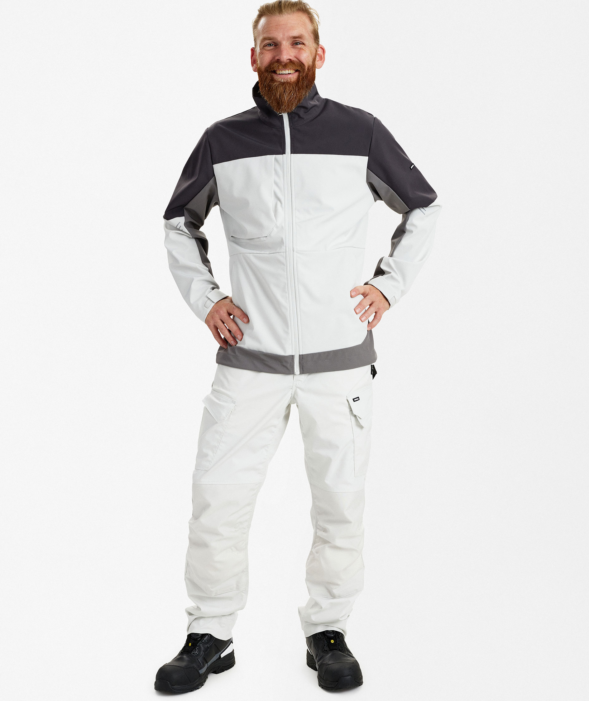 Engel Entire softshell jacket, Bone White/Anthracite Grey, large image number 2