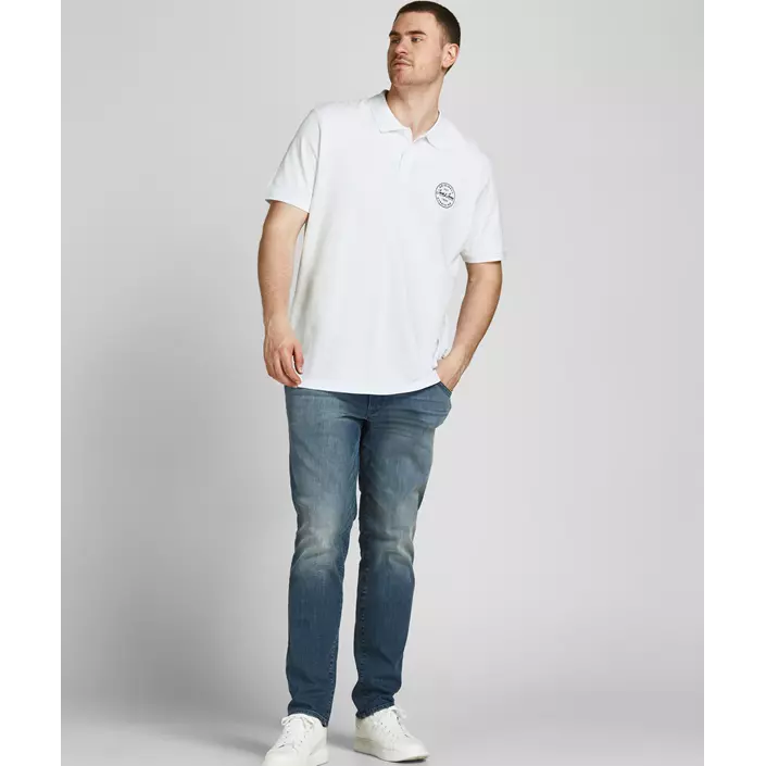 Jack & Jones JJESHARK Plus Size Polo shirt, White Navy Blazer, large image number 1