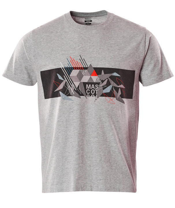 Mascot Accelerate Safe T-skjorte, Gr&aring;melert/Hi-Vis R&oslash;d, large image number 0